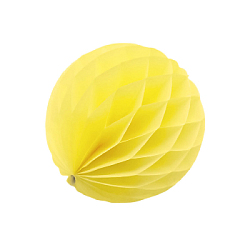 Бумажное украшение шар 8 см ярко-желтый