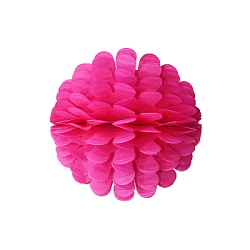 Бумажное украшение Цветочный шар-соты 20 см, малиновый