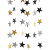 Гирлянда "Звезды" блеск 7 см х 4 м, черный+серебро+золото
