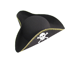 Шляпа Пирата треуголка на липучке, черный