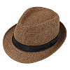 Шляпа Трилби соломенная, коричневый