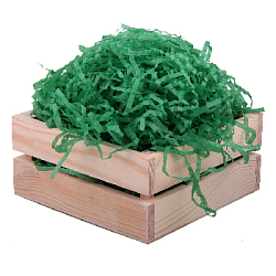 Бумажный наполнитель тишью жатый 5 мм 1 кг зеленый