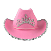 Шляпа ковбойская с блестками и короной, розовый