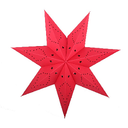 Звезда семиконечная бумажная 45 см, Звезды и точки, красный