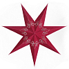 Звезда-светильник 60 см семиконечная, Бархат с перфорацией, бордовый