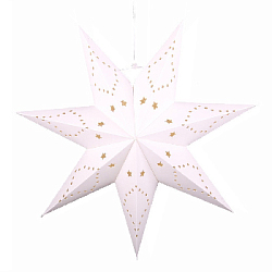 Звезда семиконечная бумажная 75 см, Звезды и точки, белый