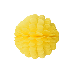 Бумажное украшение Цветочный шар-соты 20 см, желтый