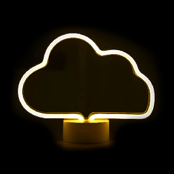 Светильник неоновый на подставке "Облако" 19,5 х 25 см от батареек, желтый
