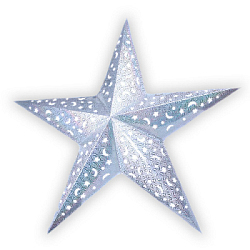 Звезда бумажная 90 см голографическая серебряная