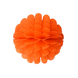 Бумажное украшение Цветочный шар-соты 20 см, оранжевый
