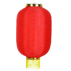 Китайский фонарь Цилиндр с бахромой 35х65 см, красный