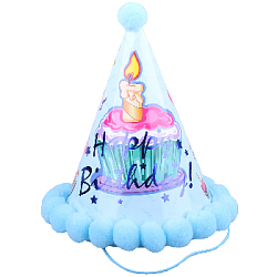 Колпачок "Happy Birthday" Торт голубой
