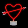 Светильник неоновый на подставке "Сердце со стрелой" 25 х 28 см от батареек, красный