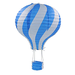 Подвесной фонарик "Воздушный шар"зигзаг 40 см синий+белый